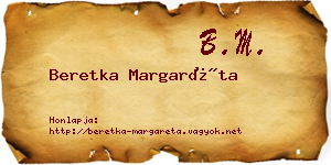 Beretka Margaréta névjegykártya
